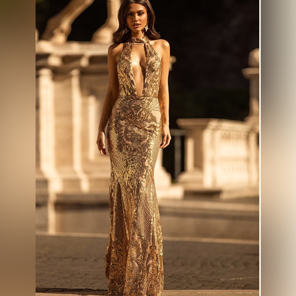 NWT gold sequin dress